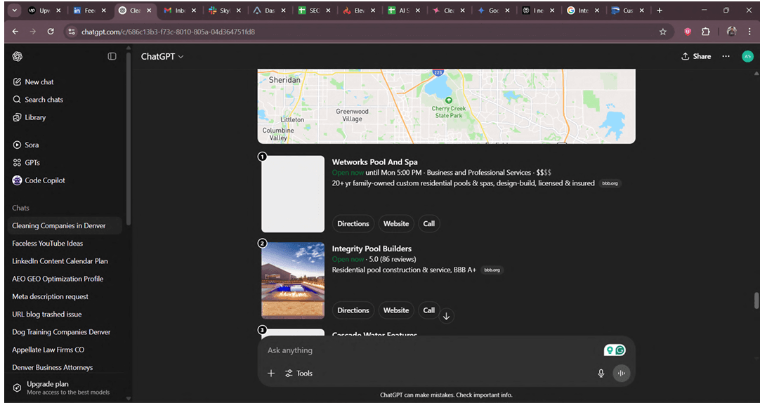 AI Search Optimization Results - ChatGPT